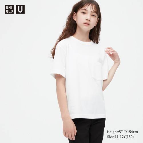 Детская хлопчатобумажная футболка с круглым вырезом и короткими рукавами Uniqlo U AIRism Белоснежный