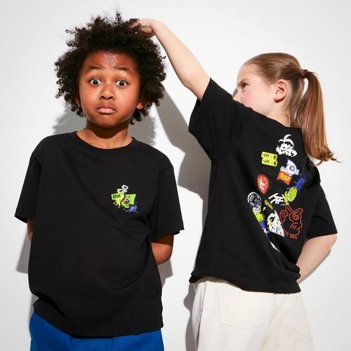 Детская футболка Splatoon 3 UT с графическим рисунком Черный