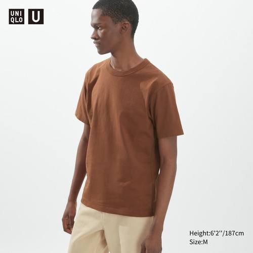 Футболка с круглым вырезом Uniqlo U Коричневая