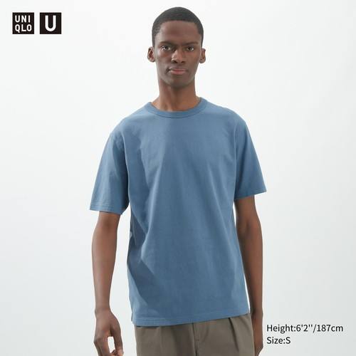 Футболка с круглым вырезом Uniqlo U Синяя