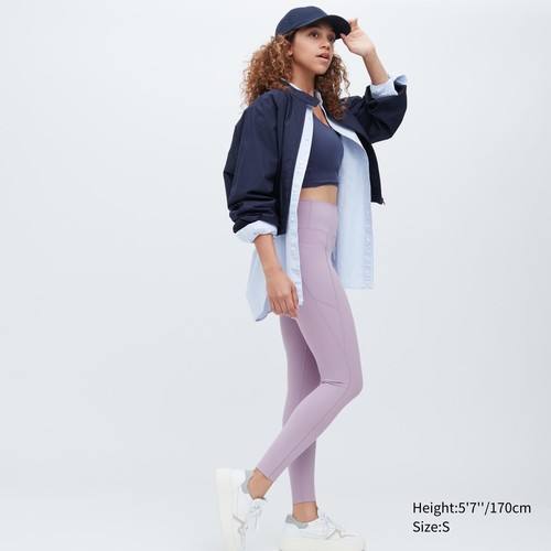 Мягкие леггинсы с защитой от ультрафиолета AIRism (с карманами) Фиолетовая