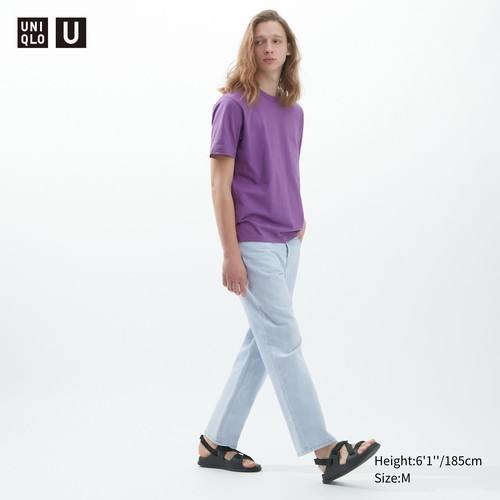 Футболка с круглым вырезом Uniqlo U Фиолетовая