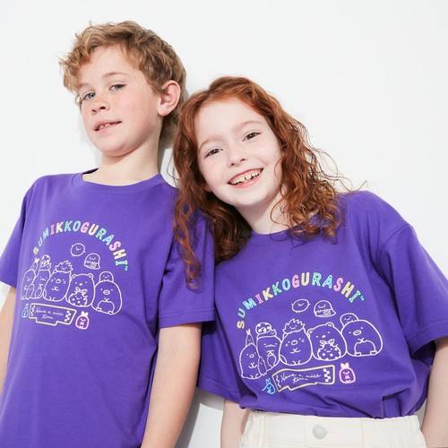 Детская футболка с графическим рисунком Sumikkogurashi UT Фиолетовая