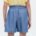Хлопчатобумажные шорты из шамбре для девочек Синяя